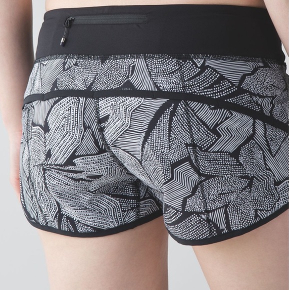 lululemon athletica Pants - Lululemon Speed Short Dottie Tribe White Black